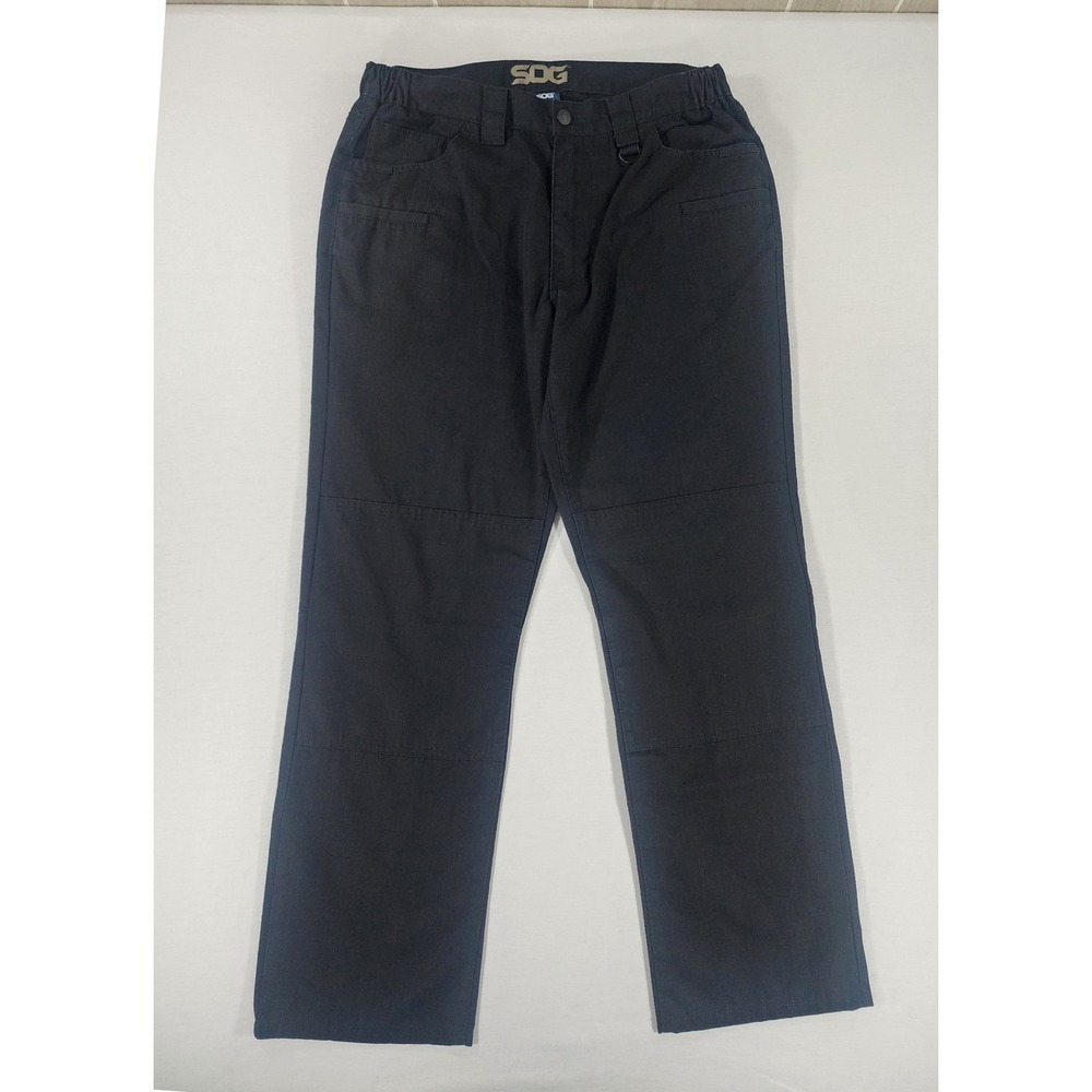 SOG Tactical Pants Mens 32x30 Cargo Black Double Knee Utility Gorpcore Workwear